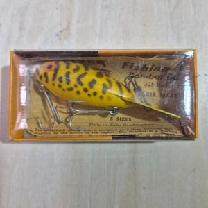Vintage Bomber Bait Co Fishing Lure Yellow Black Spot Deep Diver 459 Gainesville